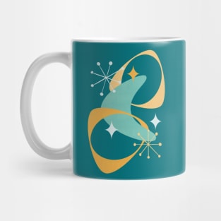 Retro Mid Century Atomic Space Age 20 Teal, Aqua, Orange Mug